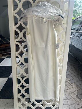 Kasper Ivory Sleeveless Midi Shift Dress